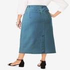 True Fit Stretch Denim Midi Skirt image number null