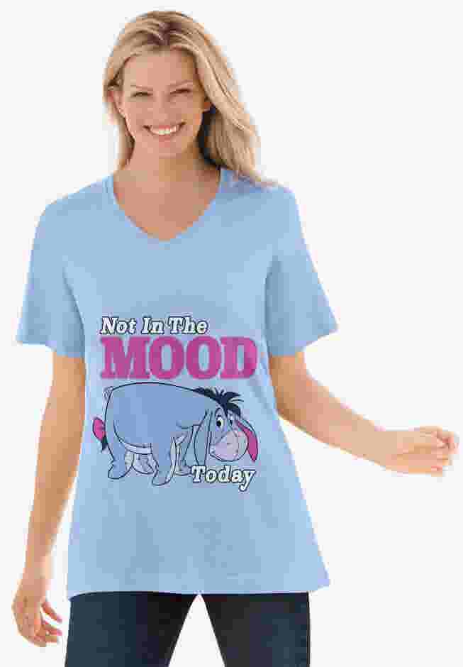 Disney Short Sleeve V-neck Eeyore Mood Tee image number 0