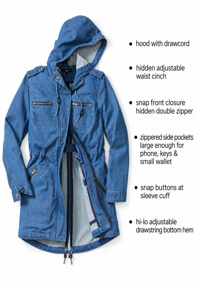 Hooded Anorak Denim Jacket image number 1