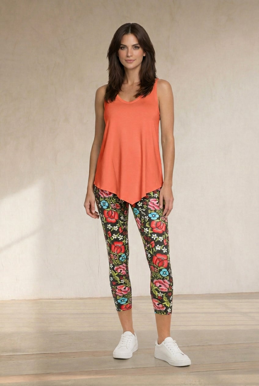 V-Neck Pointed Front A-Line Tank Top image number 2