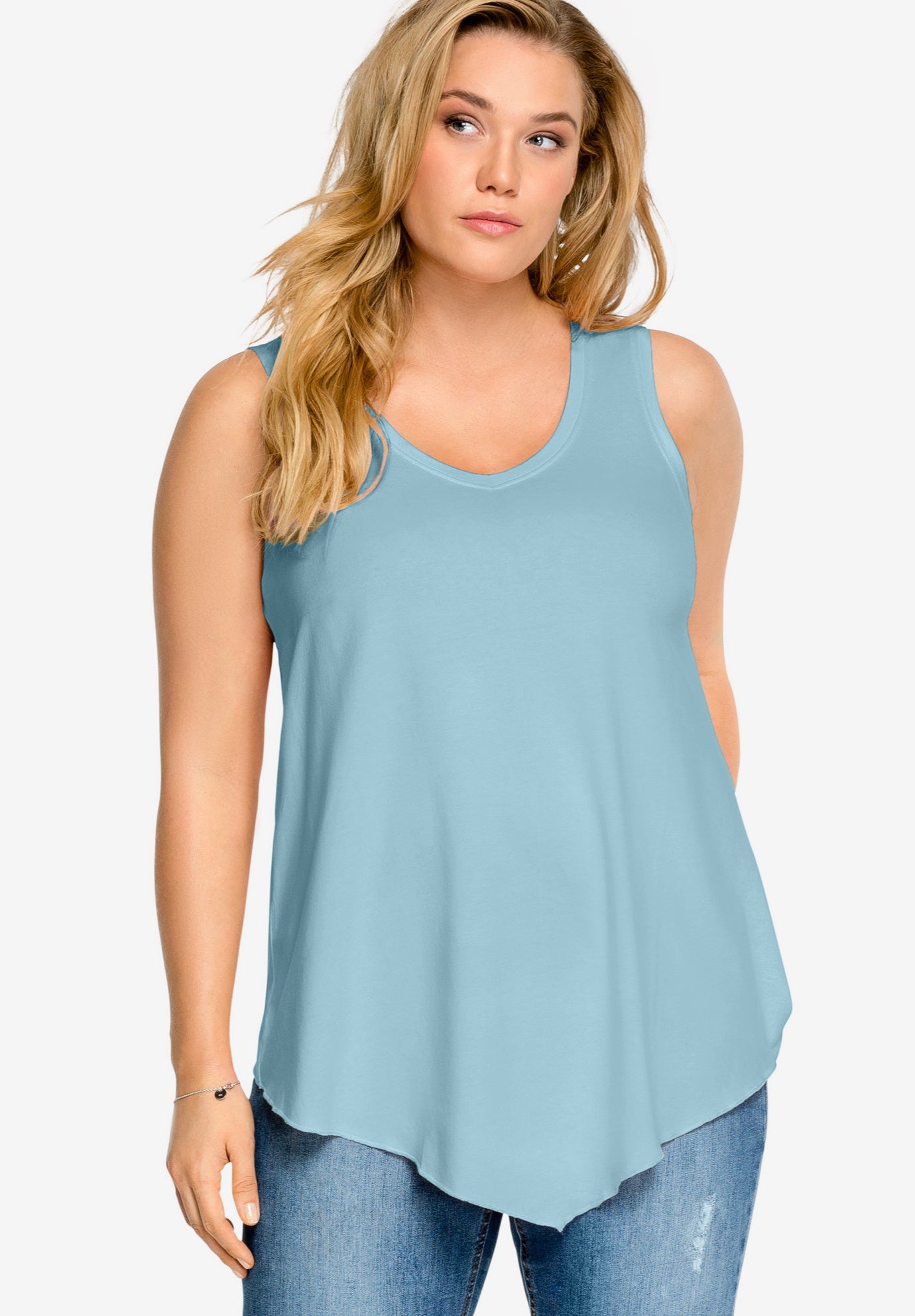 V-Neck Pointed Front Tank image number 0