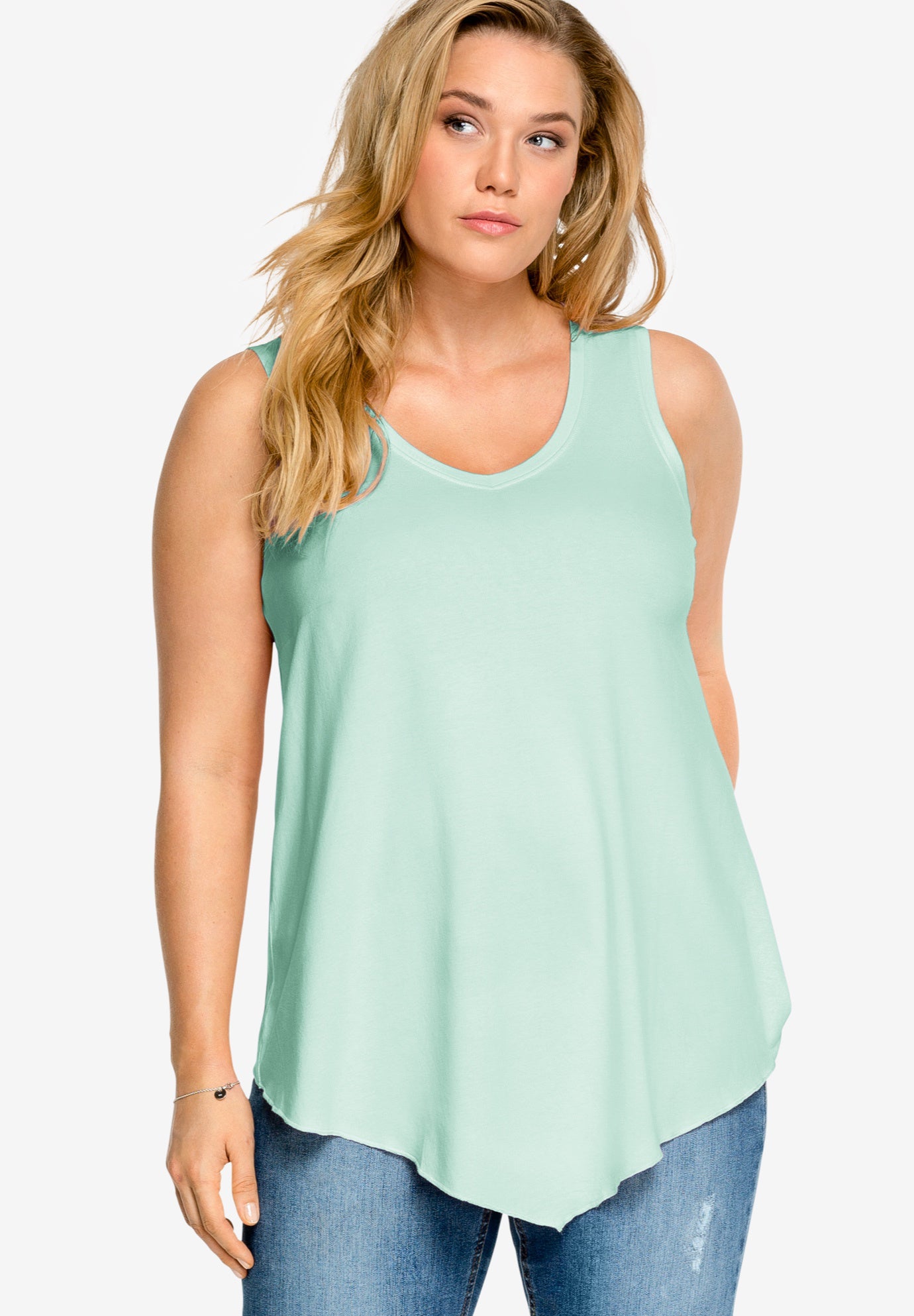 V-Neck Pointed Front Tank image number 0