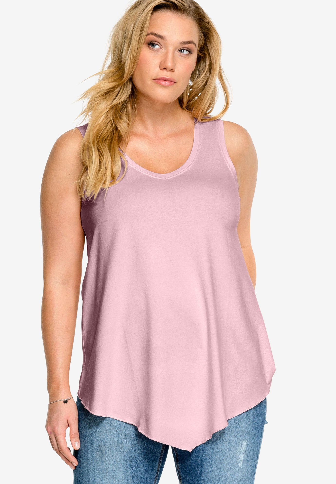 V-Neck Pointed Front Tank image number 0