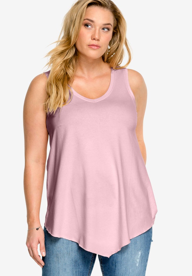 V-Neck Pointed Front Tank image number 0