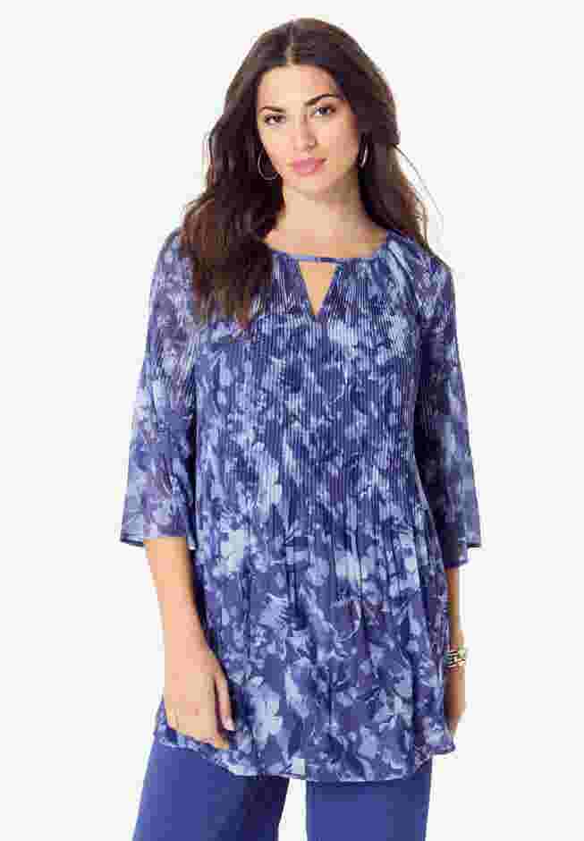 Pleated Keyhole Tunic image number 0