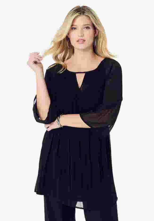 Pleated Keyhole Tunic image number 0