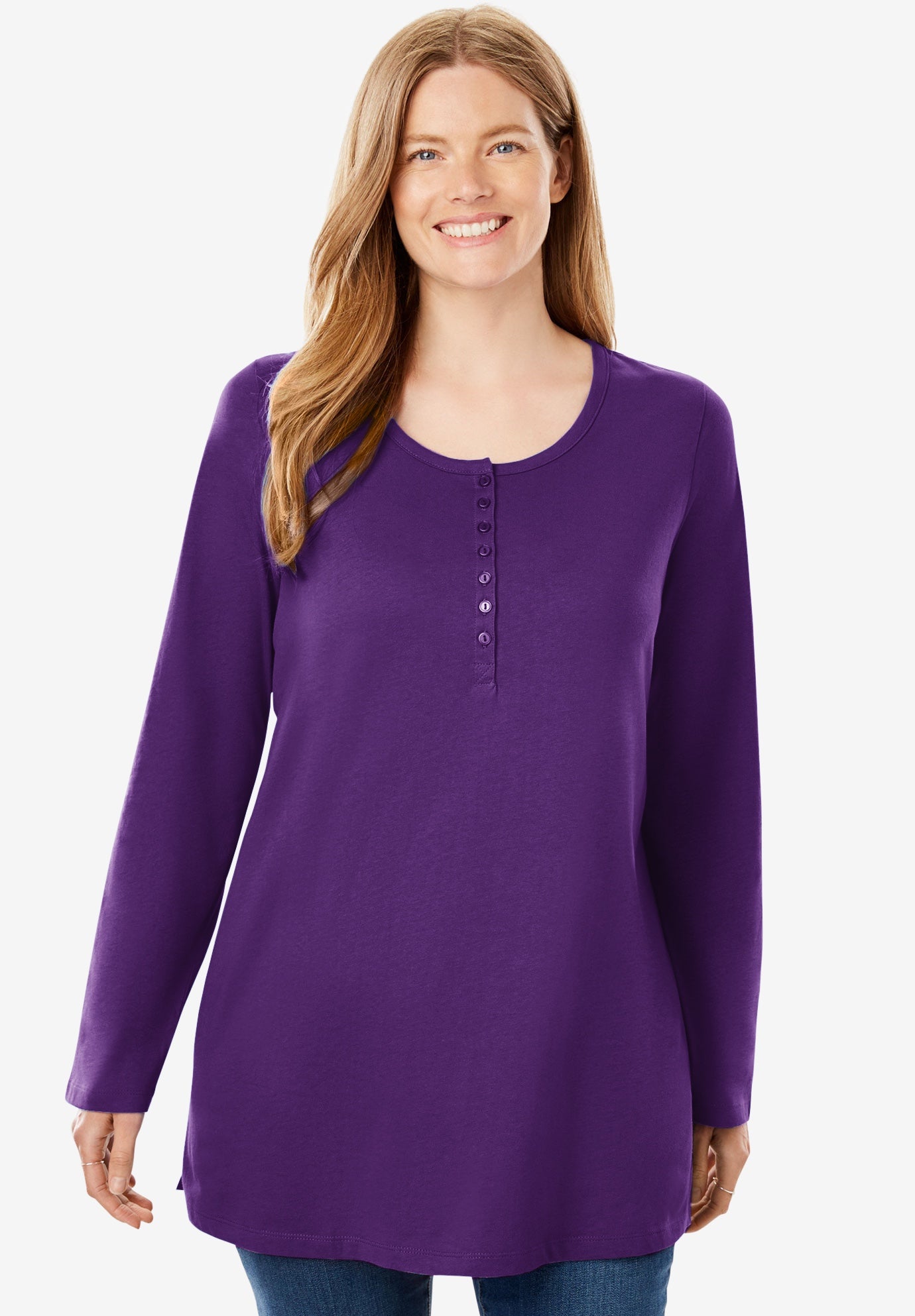 Perfect Long-Sleeve Henley Tee image number 0