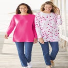 Perfect Printed Long-Sleeve Crewneck Tee image number null