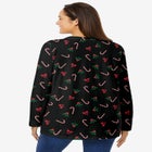 Perfect Printed Long-Sleeve Crewneck Tee image number 1