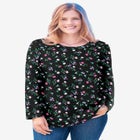 Perfect Printed Long-Sleeve Crewneck Tee image number 0