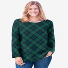 Perfect Printed Long-Sleeve Crewneck Tee image number 0