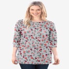 Perfect Printed Long-Sleeve Crewneck Tee image number 0