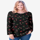 Perfect Printed Long-Sleeve Crewneck Tee image number 0