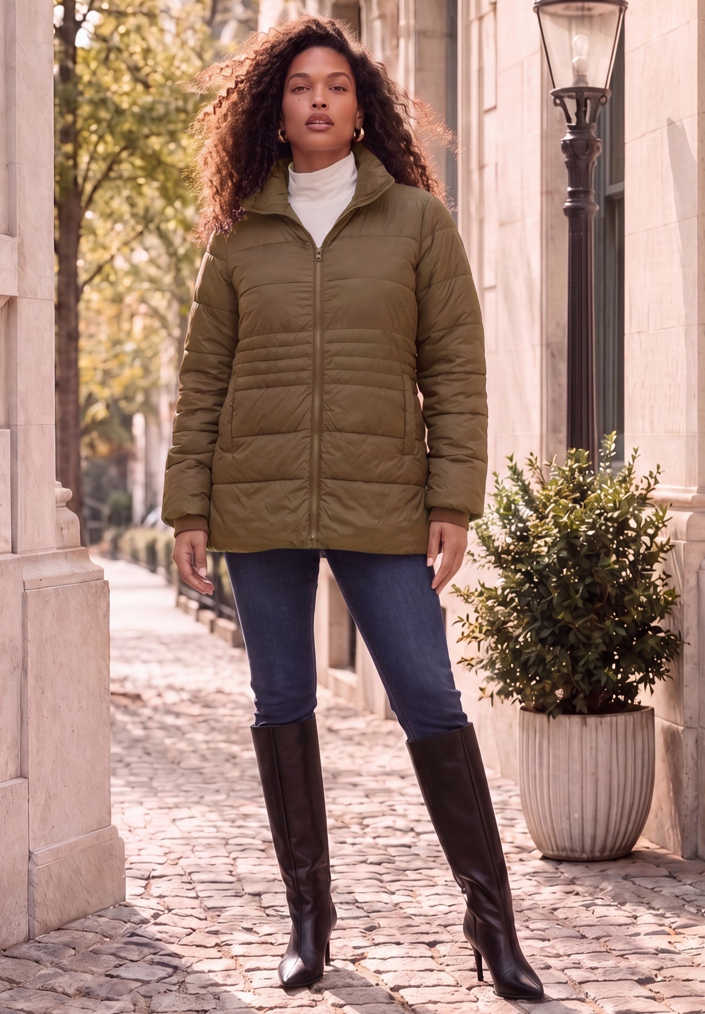 Plus Size Lightweight Quilted Jacket image number 0