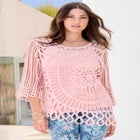 Plus Size Crochet Sweater with Starburst Pattern image number null