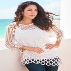 Plus Size Crochet Sweater with Starburst Pattern image number null