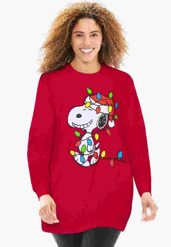 Peanuts Snoopy Lights Fleece Sweatshirt image number 0