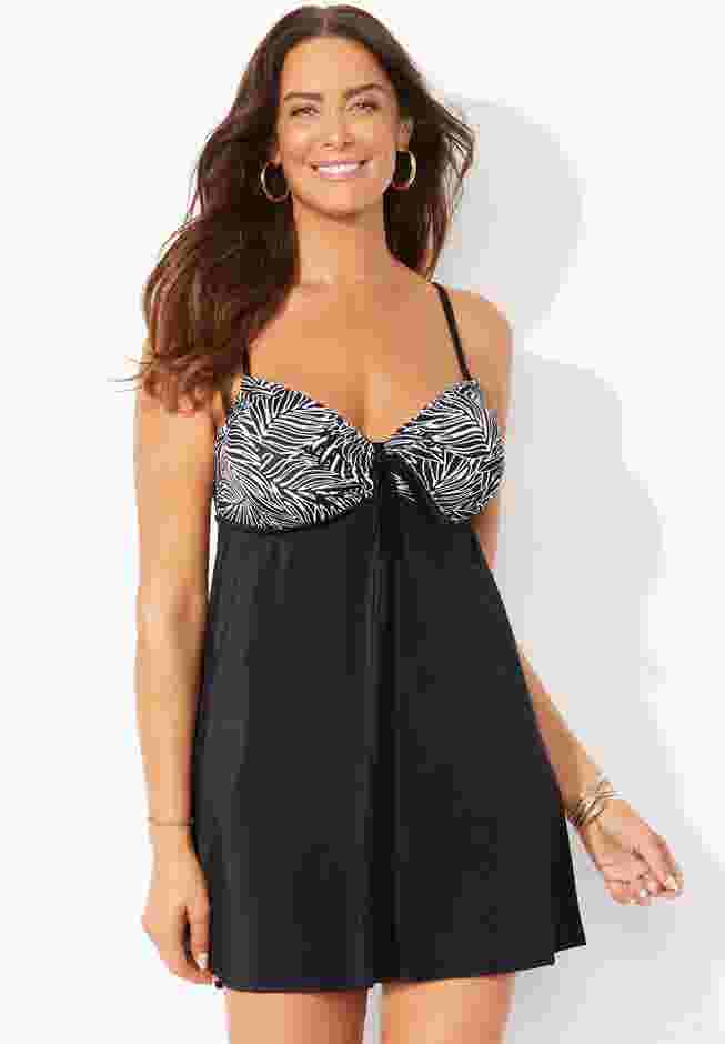 Tie Front Underwire Swimdress image number 0