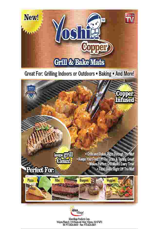 Yoshi™ Copper Grill & Bake Mats, Set of 2 image number 0