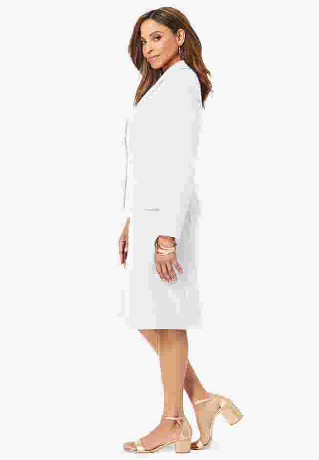 2-Piece Stretch Crepe Single-Breasted Jacket Dress image number 3
