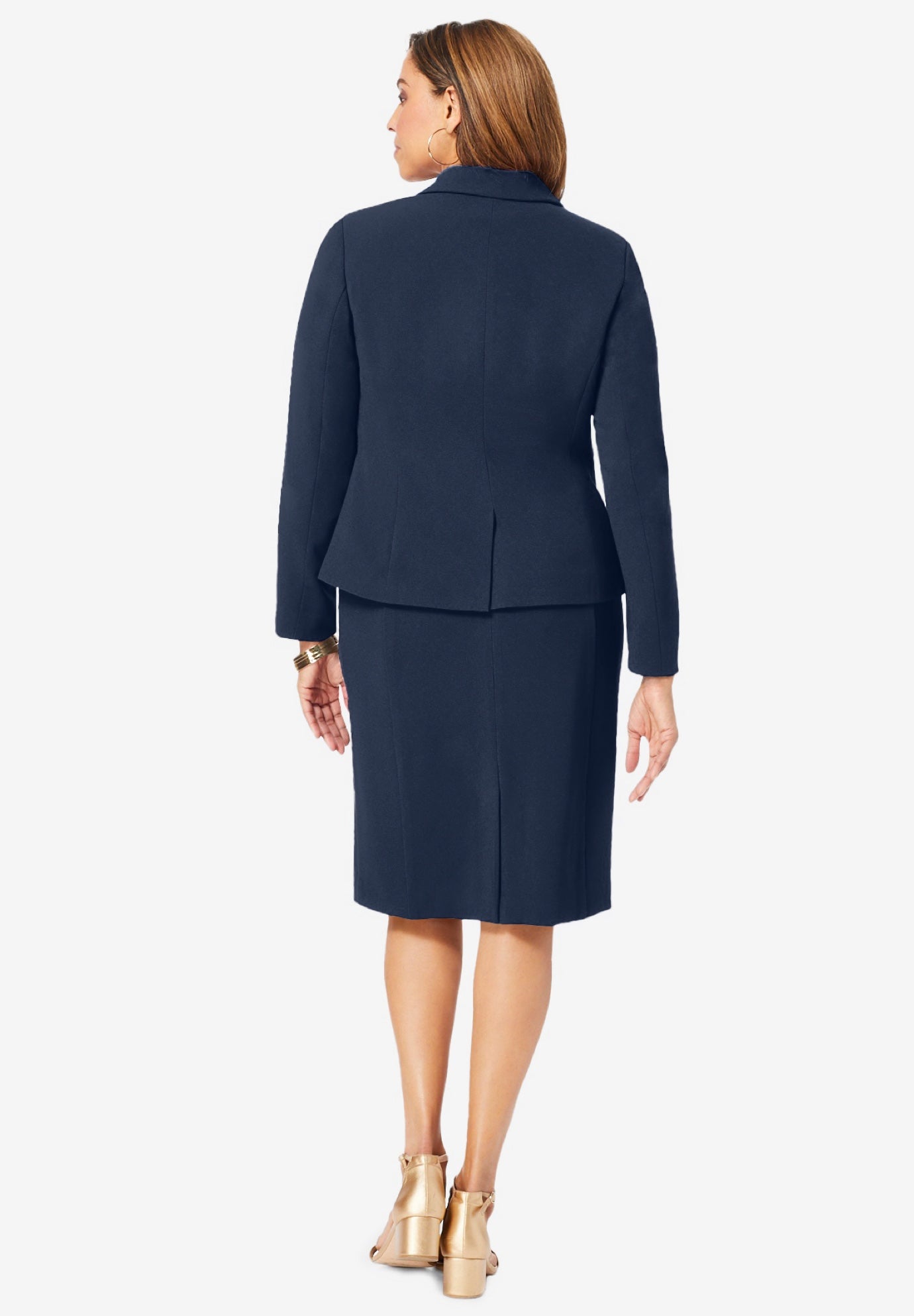 2-Piece Stretch Crepe Single-Breasted Jacket Dress image number 2