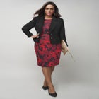 2-Piece Stretch Crepe Single-Breasted Jacket Dress image number null