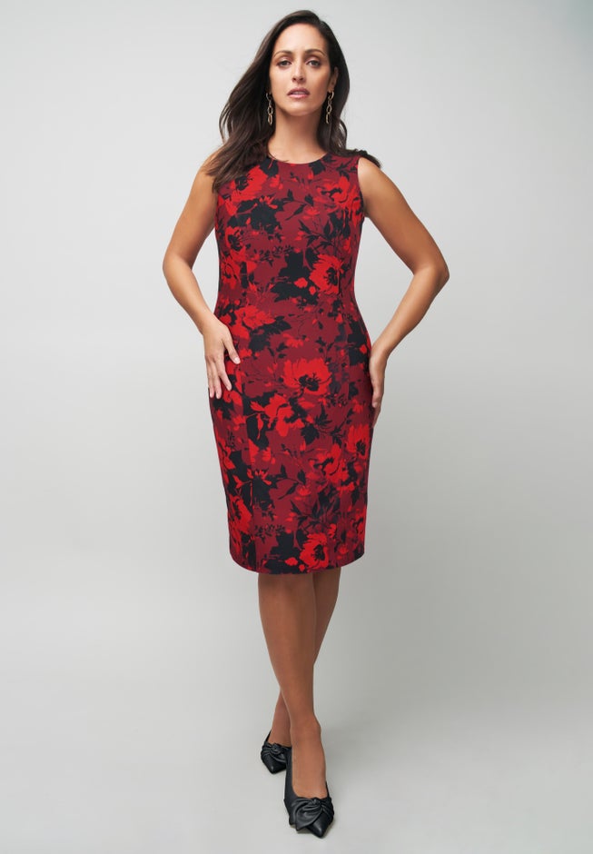 2-Piece Stretch Crepe Single-Breasted Jacket Dress image number 1