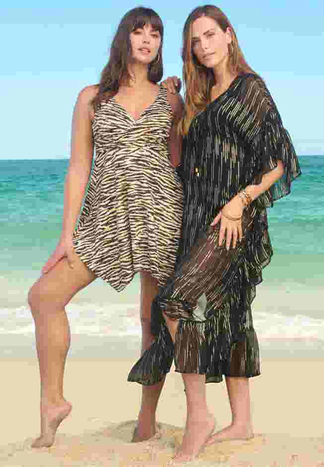 Handkerchief-Hem Two-Piece Swim Dress image number 4