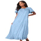 Long Floral Print Cotton Gown image number null