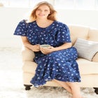 Long Floral Print Cotton Gown image number null