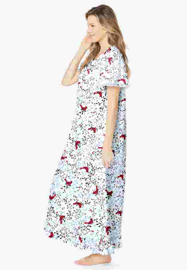 Long Floral Print Cotton Gown image number 2