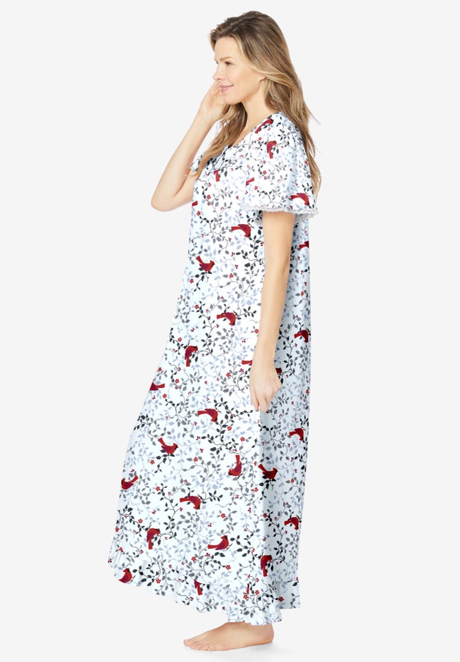 Long Floral Print Cotton Gown image number 2