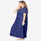 Long Floral Print Cotton Gown image number null