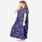 Long Floral Print Cotton Gown image number null