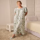 Long Floral Print Cotton Gown image number null