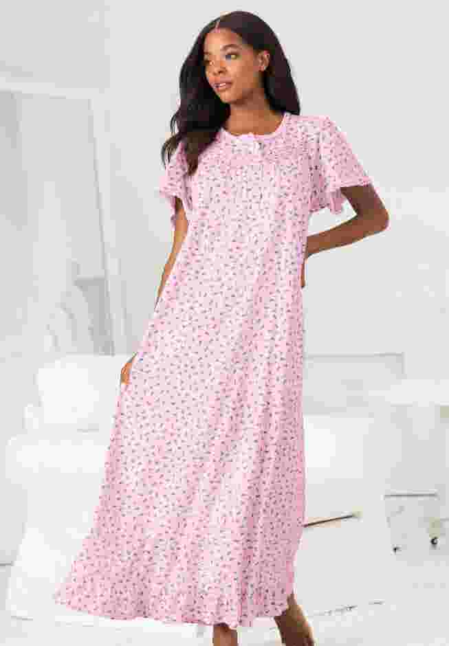 Long Floral Print Cotton Gown image number 4