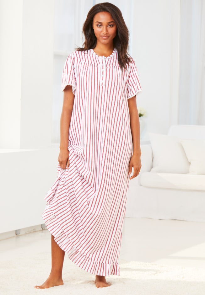Long Floral Print Cotton Gown image number 5
