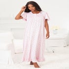 Long Floral Print Cotton Gown image number null