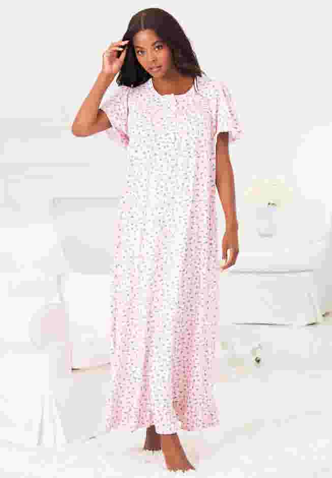 Long Floral Print Cotton Gown image number 7