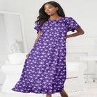 Long Floral Print Cotton Gown image number null