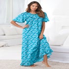 Long Floral Print Cotton Gown image number null