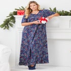 Long Floral Print Cotton Gown image number null