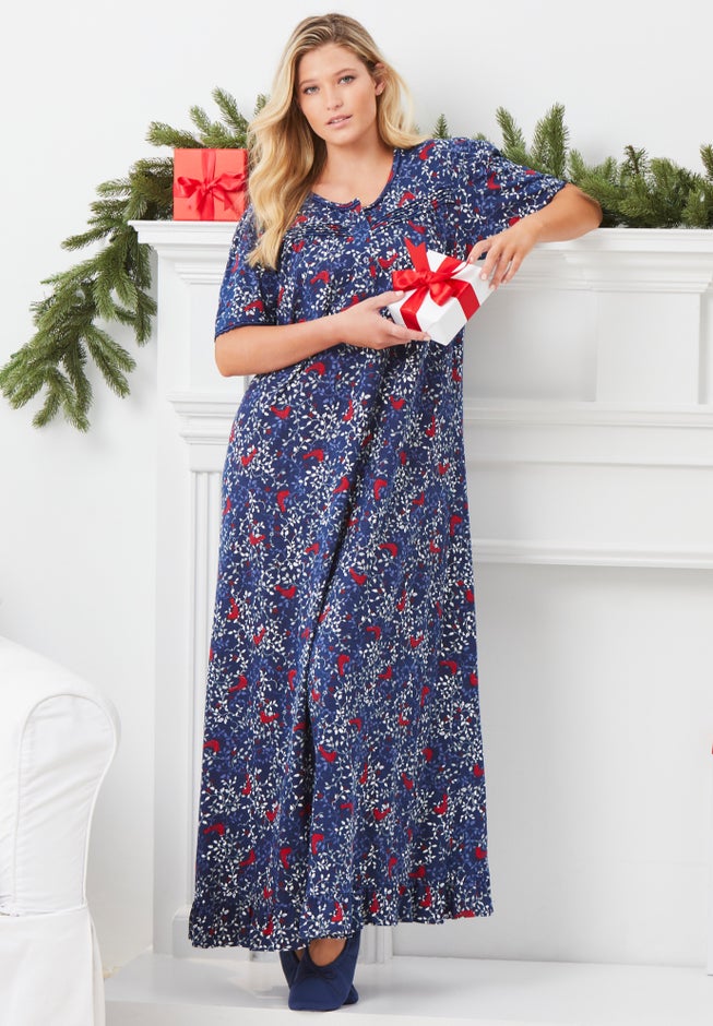 Long Floral Print Cotton Gown image number 4