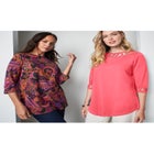 Stretch Cotton Lattice Boatneck Tunic image number null