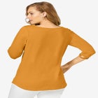 Stretch Cotton Lattice Boatneck Tunic image number null