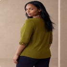 Stretch Cotton Lattice Boatneck Tunic image number null