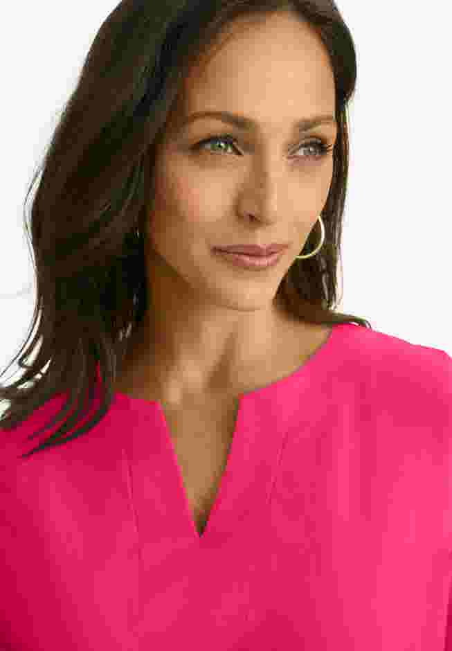 Stretch Cotton Notch Neck Tunic image number 3