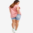 Mid-Rise Stretch Denim Bermuda Shorts image number null