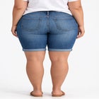 Stretch Denim Mid-rise Bermuda Shorts image number null