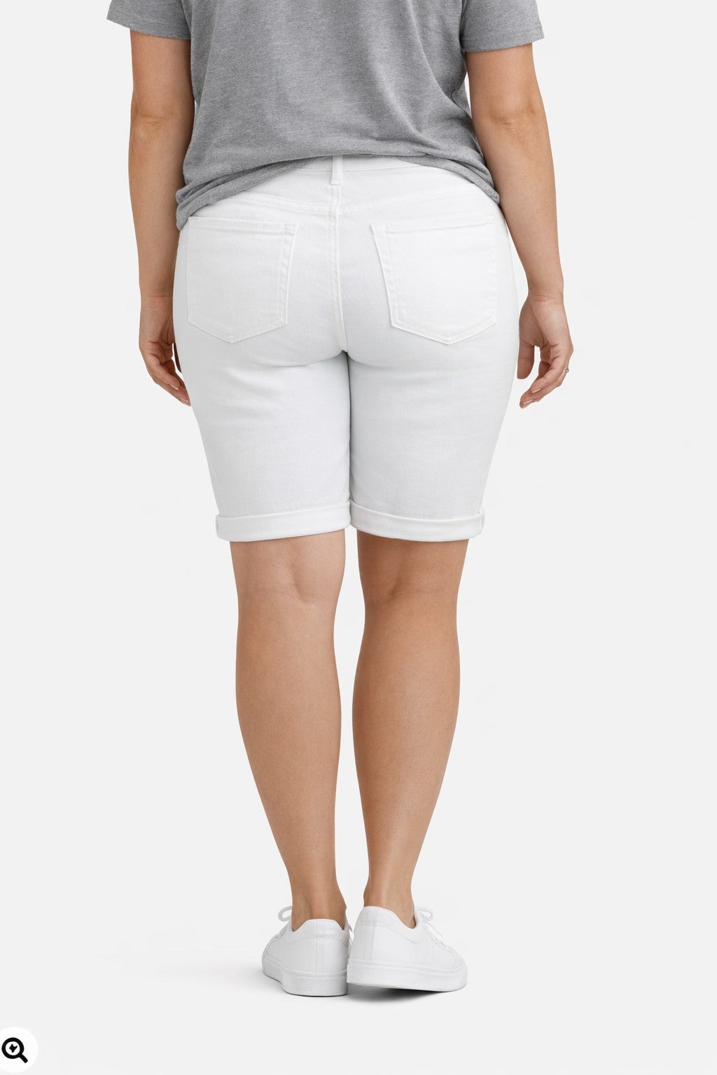 Stretch Denim Mid-rise Bermuda Shorts image number 1